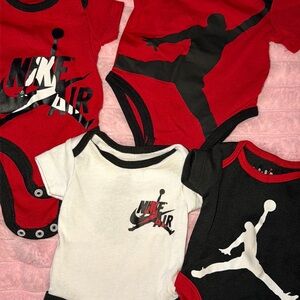 Nike Baby Bodysuits - Red, Black & White Sport Set